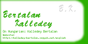 bertalan kalledey business card